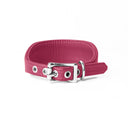 A RASPBERRY PINK Leather Italian Greyhound Dog Collar, with a sighthound collar cut where the front is wider than the back. The Italian Greyhound Collar is handcrafted in England and made to last from fine Italian Calf Leather available in eighteen colours.