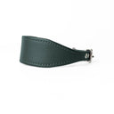 A DARK GREEN Leather Italian Greyhound Dog Collar, with a sighthound collar cut where the front is wider than the back. The Italian Greyhound Collar is handcrafted in England and made to last from fine Italian Calf Leather available in eighteen colours.