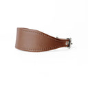 A CARAMEL Leather Italian Greyhound Dog Collar, with a sighthound collar cut where the front is wider than the back. The Italian Greyhound Collar is handcrafted in England and made to last from fine Italian Calf Leather available in eighteen colours.