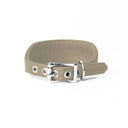 A PALE BEIGE Leather Italian Greyhound Dog Collar, with a sighthound collar cut where the front is wider than the back. The Italian Greyhound Collar is handcrafted in England and made to last from fine Italian Calf Leather available in eighteen colours.