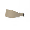A PALE BEIGE Leather Italian Greyhound Dog Collar, with a sighthound collar cut where the front is wider than the back. The Italian Greyhound Collar is handcrafted in England and made to last from fine Italian Calf Leather available in eighteen colours.