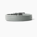 A PALE GREY handcrafted leather puppy dog collar, made to order for the perfect fit for any puppy dog.