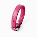 A RASPBERRY PINK handcrafted leather puppy dog collar, made to order for the perfect fit for any puppy dog.