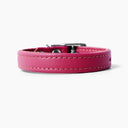 A RASPBERRY PINK handcrafted leather puppy dog collar, made to order for the perfect fit for any puppy dog.