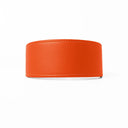 A bright orange leather Whippet dog collar, a sighthound collar cut that is wider at the front than at the back, the Whippet Dog Collar is made-to-order in England from fine Italian Calf Leather for a dog collar that is made to last. 