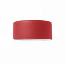 A RED leather Whippet dog collar, a sighthound collar cut that is wider at the front than at the back, the Whippet Dog Collar is made-to-order in England from fine Italian Calf Leather for a dog collar that is made to last. 