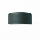 A DARK GREEN leather Whippet dog collar, a sighthound collar cut that is wider at the front than at the back, The Whippet Dog Collar is made-to-order in England from fine Italian Calf Leather for a dog collar that is made to last. 
