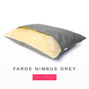Made to last dog snuggle bed in jade grey with cream faux-fur lining