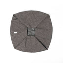 Folded Spare Dog Bed Cover for the donut bed sides of a Charley Chau luxury Ducky Donut Dog Bed in dark brown/ black on a white backdrop.
