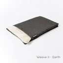 A spare Dog Snuggle Bed / Dog Burrow Bag Cover in the Classic Blanket Top style in Weave II Earth on a white backdrop.