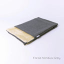 A spare Snuggle Bed / Burrow Bag Cover in the Classic Blanket Top style in Faroe Nimbus Grey taken on a white backdrop.