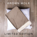Spare Snuggle Bed / Burrow Bag Cover in the Classic Blanket Top style in Velour Brown Mole with a rectangular luxury deep-filled mattress underneath it. 