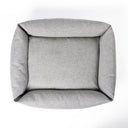 Overhead shot of the luxury Bliss Bolster Dog Bed by Charley Chau showing four bolster sides and deep-filled luxury mattress.