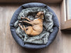 Charley Chau Faux-Fur Dog Blanket in Wolf Grey - machine washable, designer dog blanket