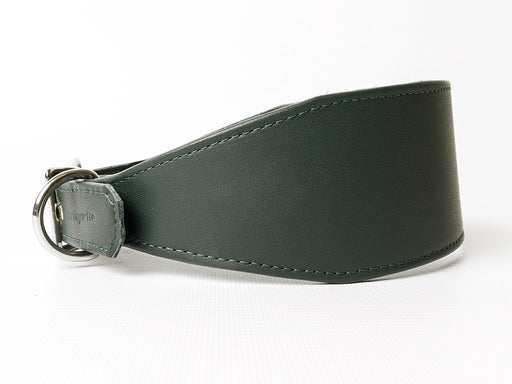 Bespoke Leather Greyhound Collar - Bottle Green - by Petiquette Collars at Charley Chau