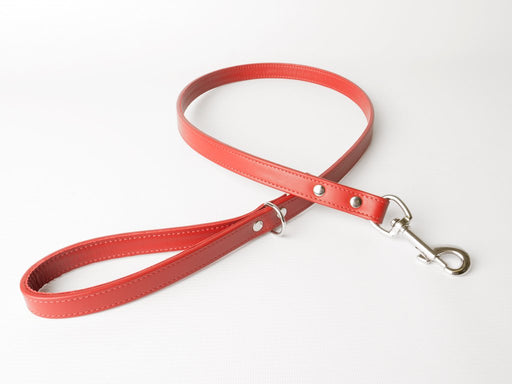 Bespoke Leather Dog Lead - shown in Ruby