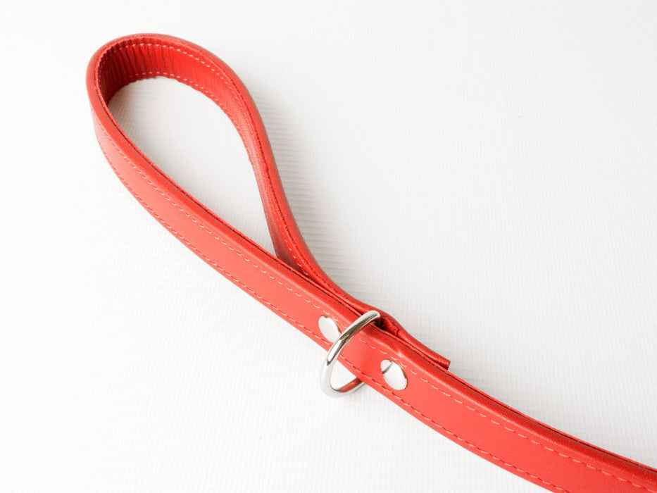 Bespoke Leather Dog Lead - shown in Ruby