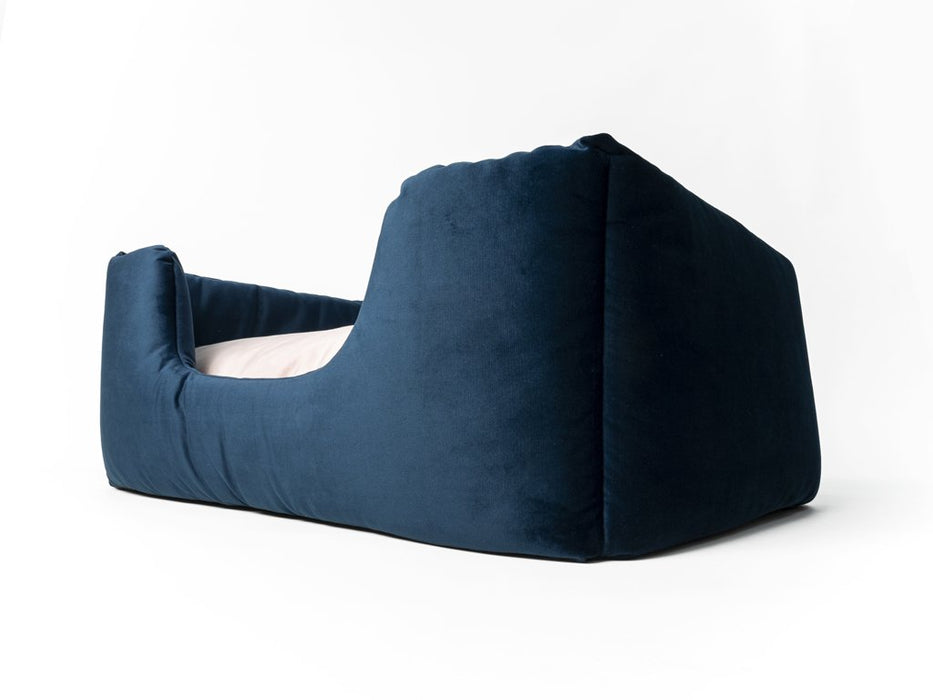 Deeply Dishy Dog Bed by Charley Chau - Velour Midnight & Palest Pink