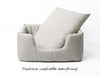 Deeply Dishy Dog Bed in Weave Linen - machine washable everything!