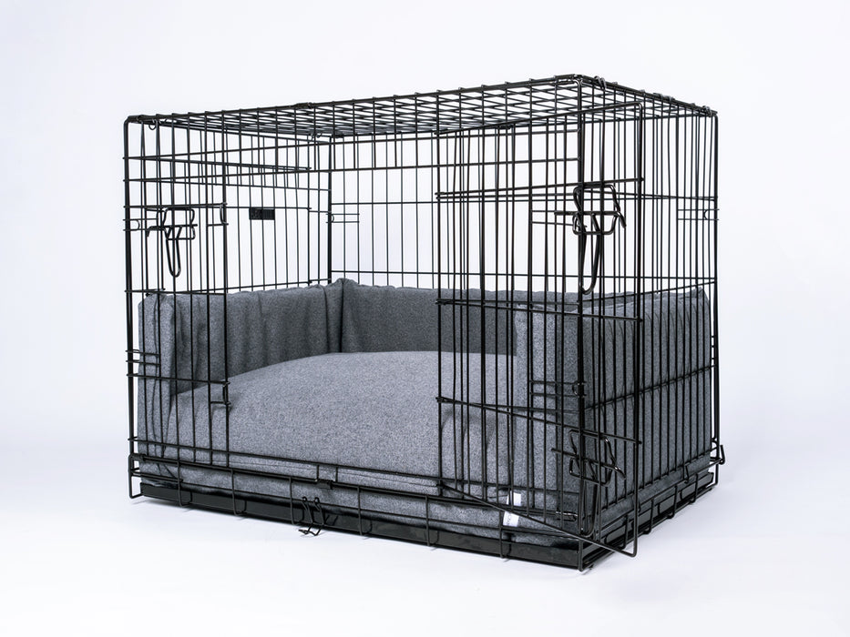 Soft dog bed mattress and bed bumper set for dog crate
