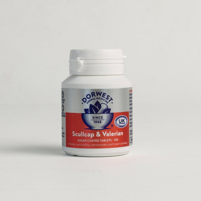 Dorwest Scullcap & Valerian Tablets (100) - for stress and anxiety