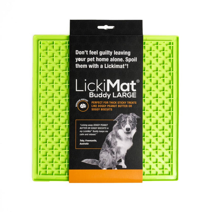 Lickimat Buddy Treat Mat for an extended treat session