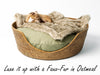 Luxury Rattan Peel Dog Basket & Mattress Set - Round