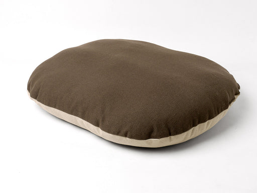 Oval Dog Bed Mattress with reversible cover in Stone and Coffee