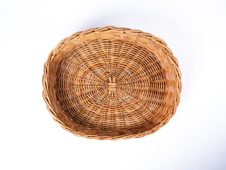 Luxury Dog Bed:  Oval Rattan Dog Basket (Natural)