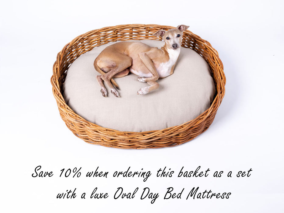 Oval Rattan Dog Baskets - Natural