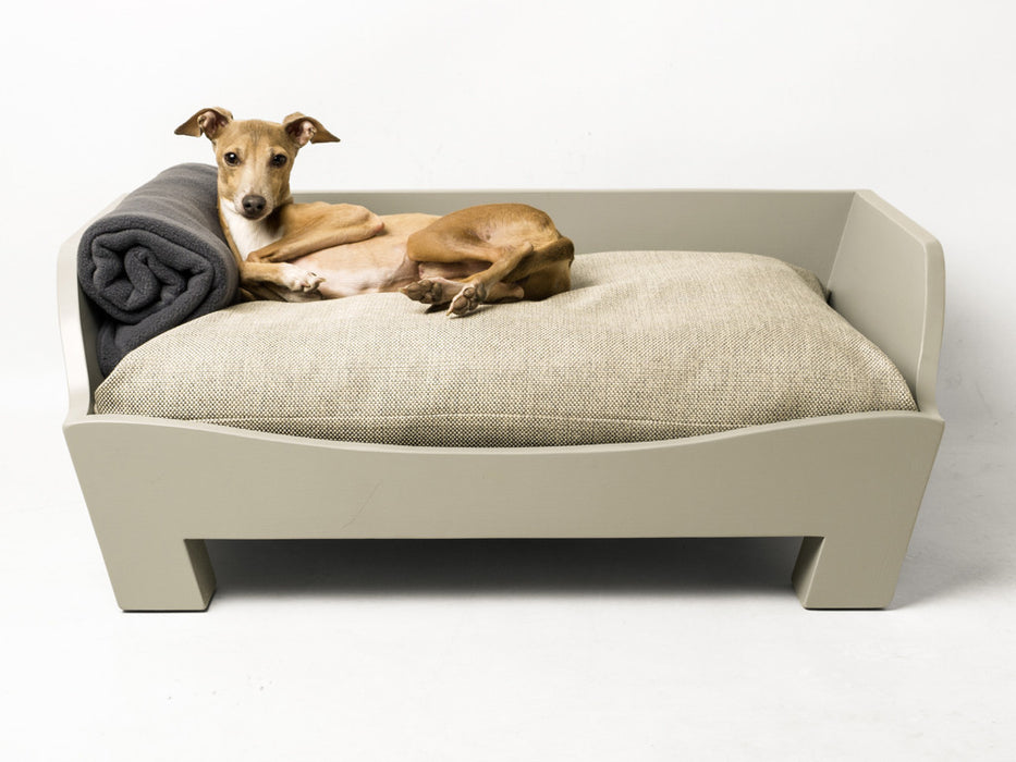 Raised Wooden Dog Bed in Manor House Gray