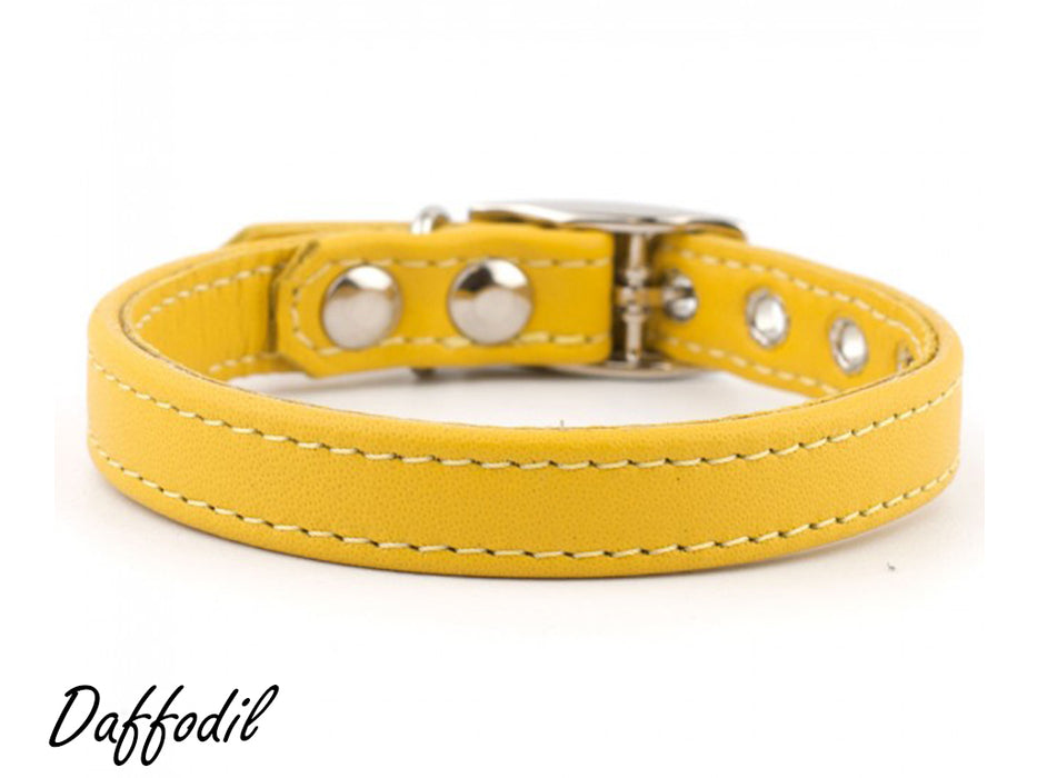 Bespoke, made-to-order, classic leather puppy dog collar