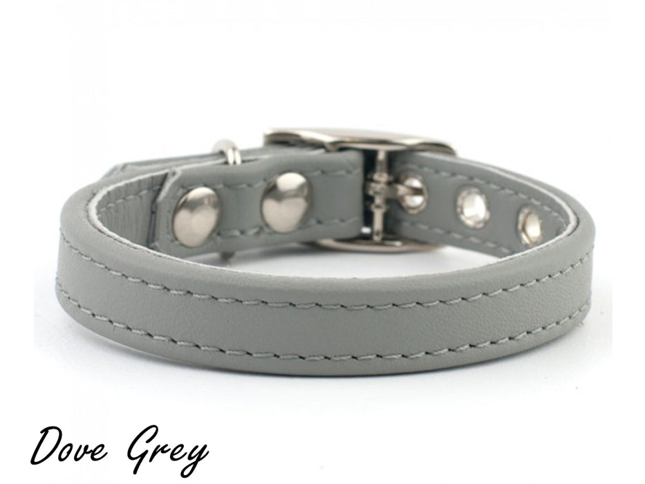 Bespoke, made-to-order, classic leather puppy dog collar