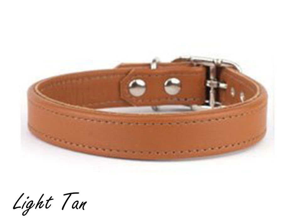 Bespoke, made-to-order, classic leather puppy dog collar