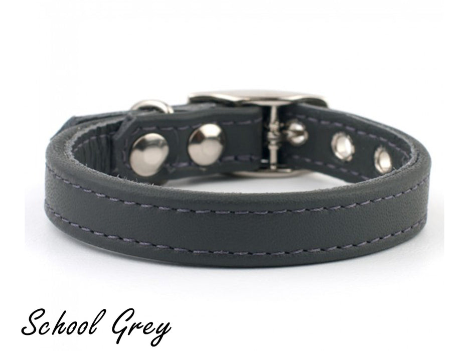 Bespoke, made-to-order, classic leather puppy dog collar