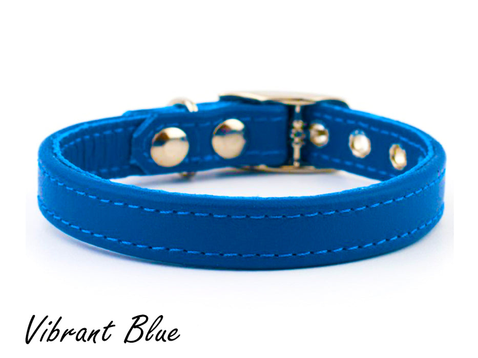 Bespoke, made-to-order, classic leather puppy dog collar