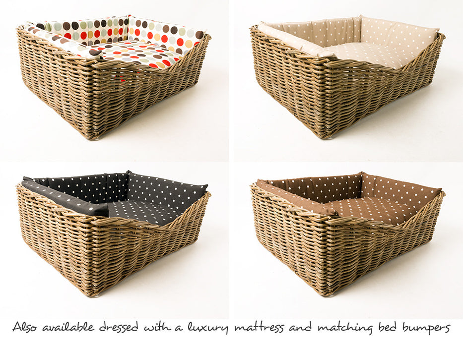 Basket available dressed in four pretty cotton prints - see separate listing on this site