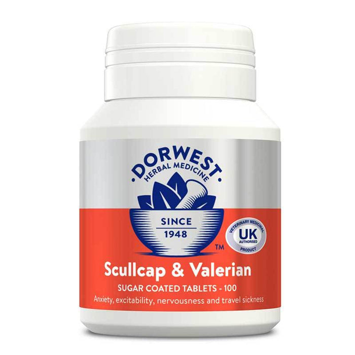 Dorwest Scullcap & Valerian Tablets (100) - for stress and anxiety